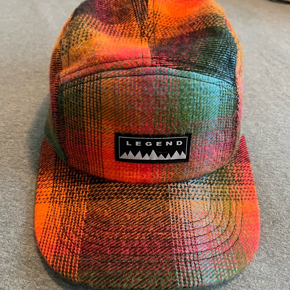 Colorful Plaid Cap with Legend Logo